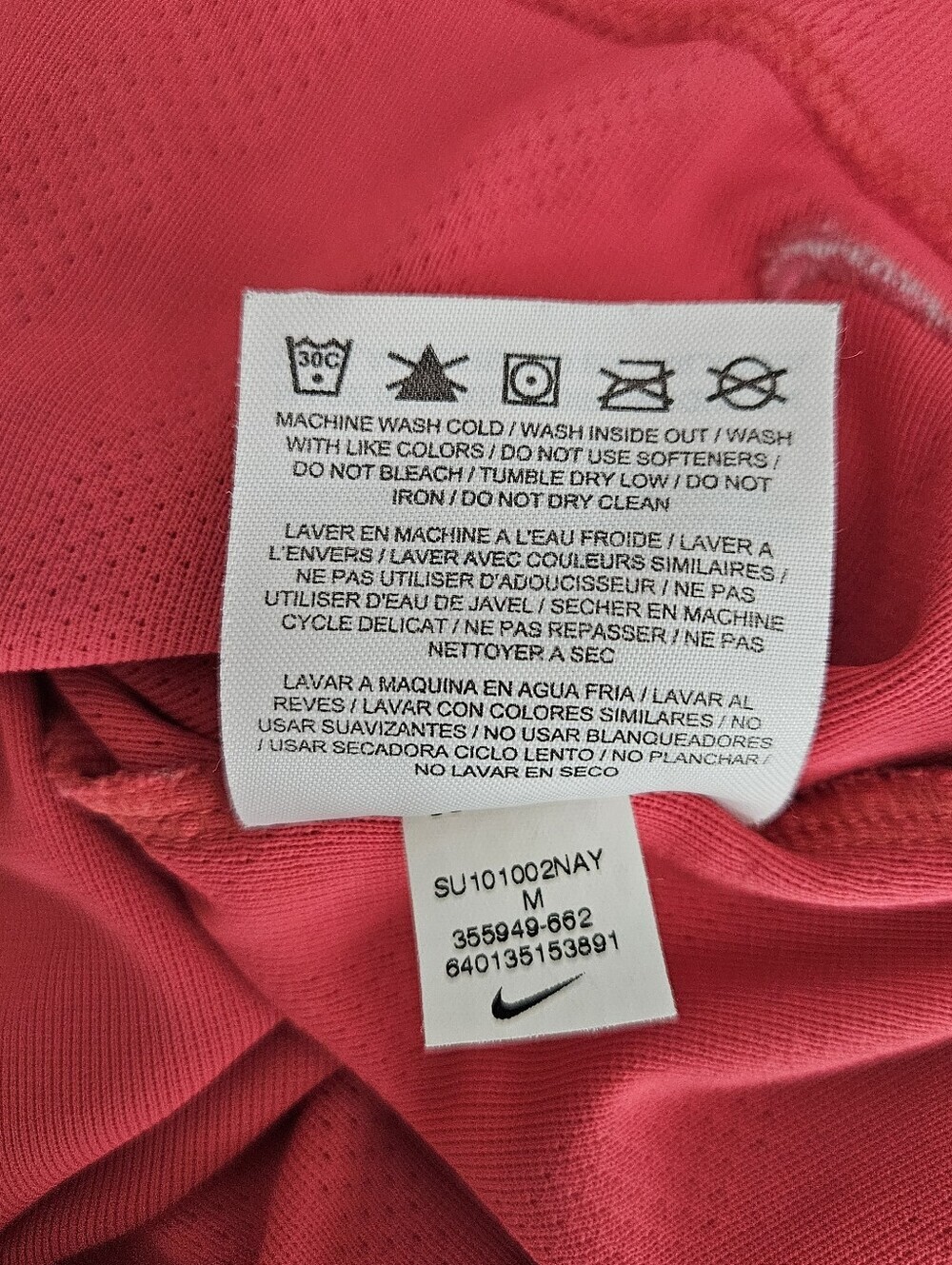 Nike Golf Dri Fit Polo Shirt Pink Sleeveless Button Collared Tank Top Medium - Picture 8 of 8